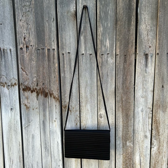 Vintage Caryl Brill Bueno Velvet Silk Clutch Evening Bag Black - Picture 9 of 15